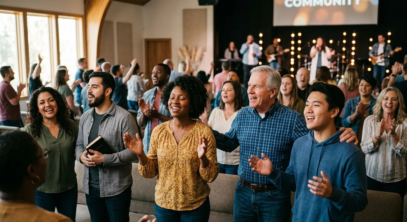 The Epic Church congregation worshiping together