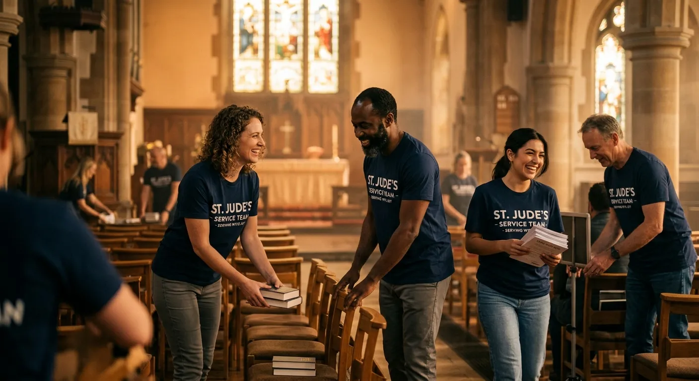 Dream Team volunteers serving on a Sunday