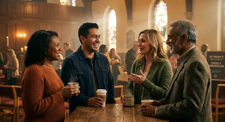 Adults connecting at Epic Church