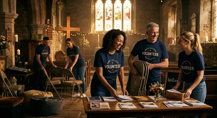 Volunteers serving on Sunday