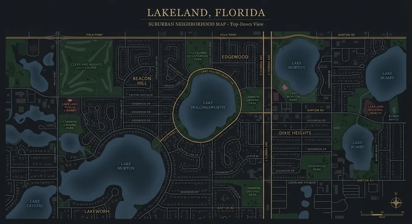Map showing Epic Church at Lakeland Highlands Middle School